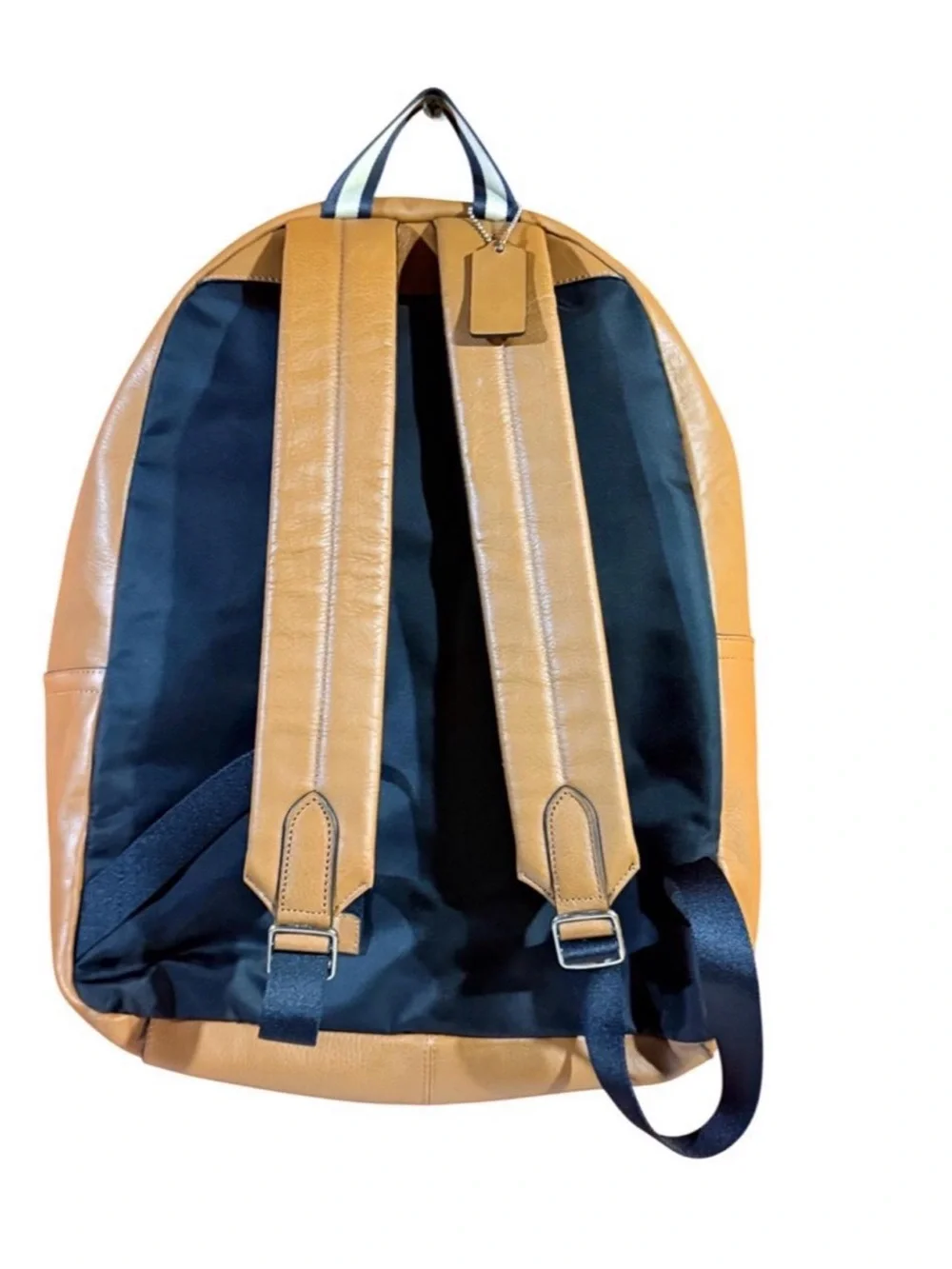Coach Tan Leather Backpack with Embossed Logo - Men's